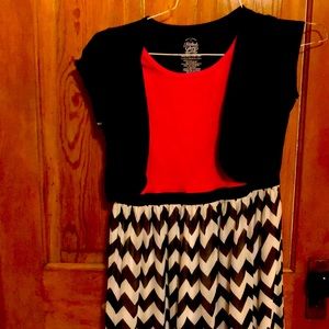 Dress white pink and black